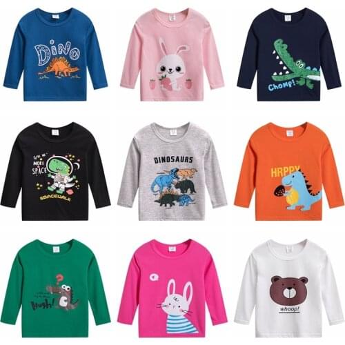 Spring autumn childrens long sleeve T-shirt cartoon baby leisure boys girls tops