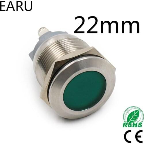 22mm IP67 Waterproof LED Metal Indicator Lamp Light Signal Pilot Car Boat Machine Power Working Warning 5V 12V 24V 110V 220V Red