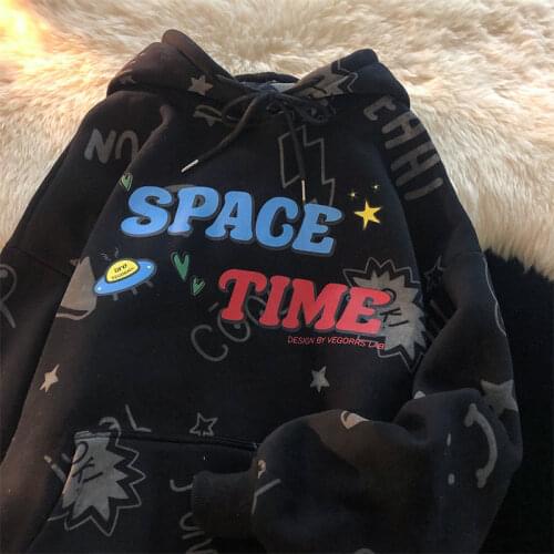 Goth Hip Hop Cute Letter Graphic Hoodie Women Oversized Streetwear Sweatshrit Fashion Clothes for Teens 2021 New Casual Harajuku