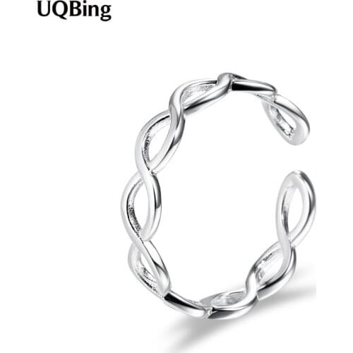 Fashion 925 Sterling Silver Infinity Cross Finger Rings Women Gifts Jewelry