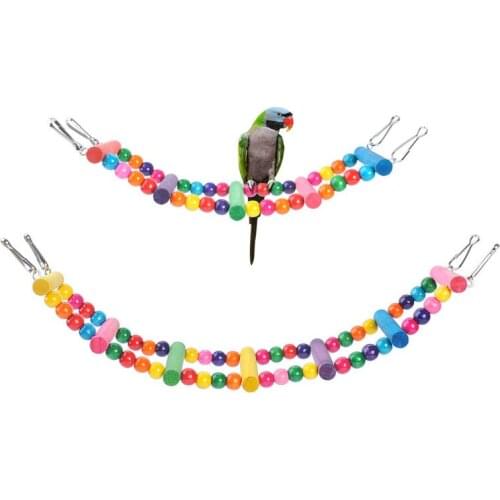 66/72cm Pet Swing Parrot Swing Hammock Ladder Small Pet Hamster Training Chew Crawling Hanging Cage Accessory Bird Toy Supplies