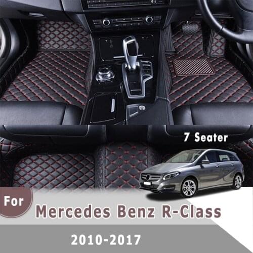 RHD Custom Car Floor Mats For Mercedes Benz R-Class 2017 2016 2015 2014 2013 2012 2011 2010 7 Seats Car Accessories Carpet Cover