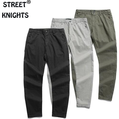 2021 New Mens Business Casual Pants Youth Spring and Summer Simple Fashion Full of Elasticity Cotton Trousers Casual Pants Men