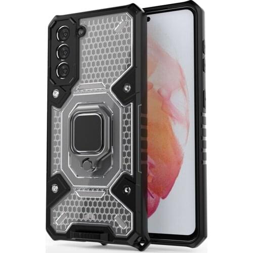 Phone Cases For Samsung Galaxy S21 Ultra Case Transparent Clear Armor Magnetic Holder Ring Back Cover For Samsung S21 Plus Capa