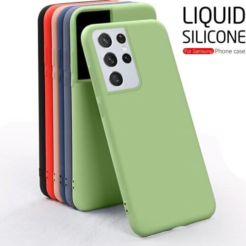 For Samsung S21 Ultra Case Colorful Liquid Silicone Phone Cover For Samsung Galaxy S21 Plus S 21 S21Ultra S21+ 5G Coque Fundas