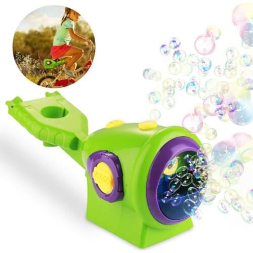 Childrens Outdoor Color Bicycle Pedal Bubble Machine Outdoor Children Cartoon Bubble Machine Portable No Liquid