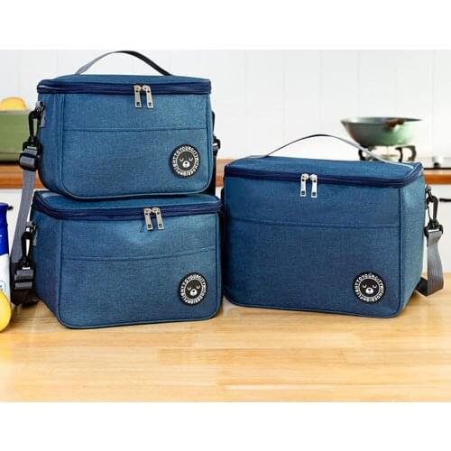 Functional Cooler Lunch Box Portable Insulated Canvas Thermal Food Picnic Lunch Bags For Outdoor Camping Women Kids