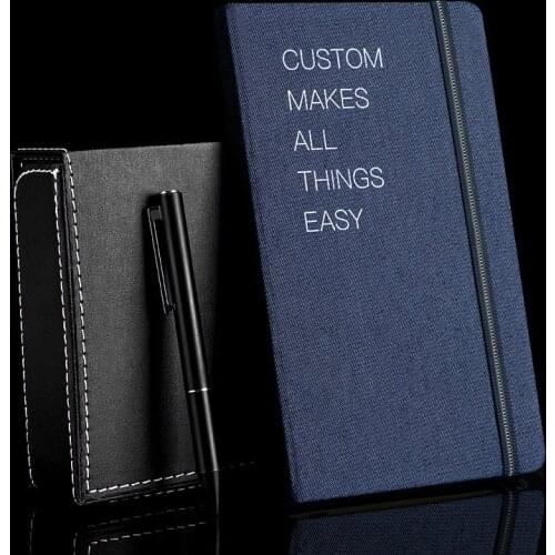 Kinbor A5 notebook denim straps thickened hard surface this horizontal line the college student strap simple small fresh