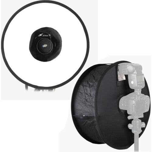 Round Flash Diffuser Universal Folded Magnetic Ring Flash Diffuser Softbox Carrying Bag for Macro Portrait Photography
