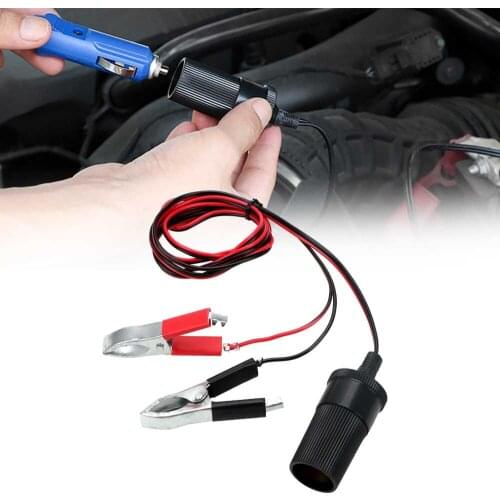 LEEPEE Car Battery Terminal Clamp Clip Female Batteries Socket Plug Cigarette Lighter Power Socket Adaptor 12V 15A