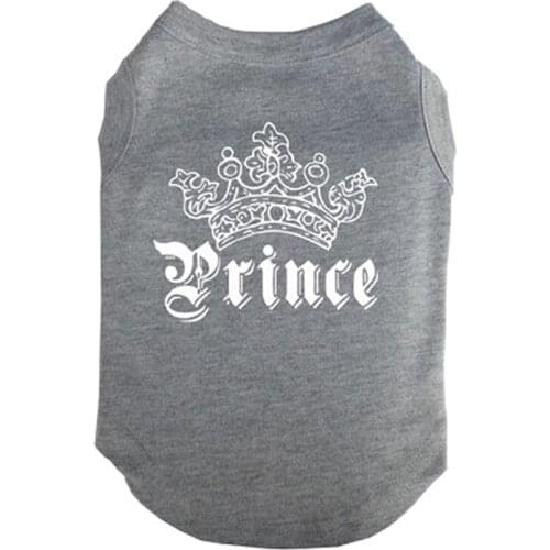 Free Shipping Prince Printed Pet Puppy Clothes Shirts Tee Clothes T Shirts for Summer for Small Medium Large