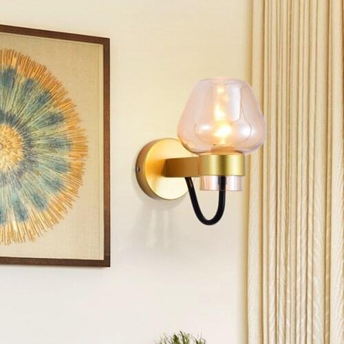 Loft abajur living room decoration wall lamp glass ball aisle bedside bedroom espelho cabecero de cama