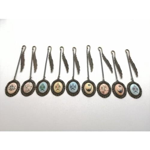 NevlaleCini Collections Leaf Pattern Bookmark Elliptical Handmade Ceramic Stone Book Night Reading Modern Gift 2020 Metal Case