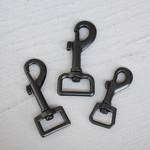 100 Pcs 15/20/25mm Metal Snap Hook Leather Belt Strap Bag Buckles Metal Clasps Lobster Dog Collar Black Swivel Trigger Clips