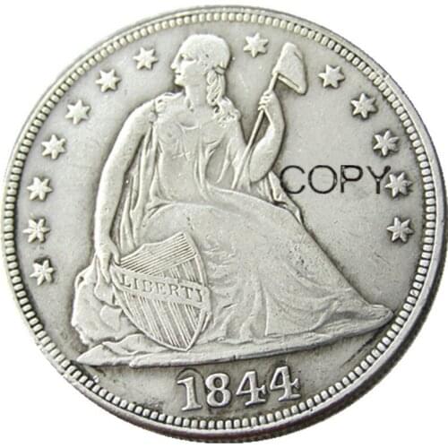 Date 1844 Liberty Seated Dollar Silver Plated Copy Coin