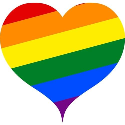 Rainbow Flag Heart Car Decal Bumper Sticker Gay Pride LGBT Gay Lesbian Bisexual Transgender Support (Heart),12cm*7cm