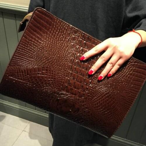 Tidog Crocodile-print Korean version of the new simple clutch bag