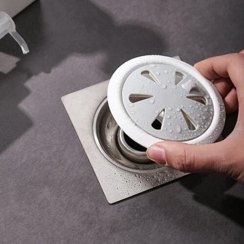 2021 New 1PC Round ABS Plastic Floor Drain Anti-blocking Filter Mesh Bathroom Anti-hair Rotary Switch Sewer Gadget Accessory Hot