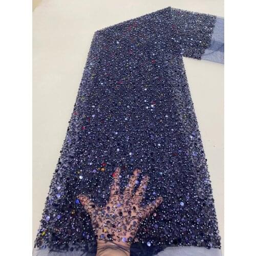 New Arrival Handmade Beads Lace Embroidery African Lace Fabric High Quality French Nigerian Mesh Lace Fabrics For Sewing RF4747