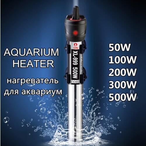 220V Submersible Fish Tank Water Heater Stainless Steel Adjustable Heating Rod Temperature Controller For Aquarium 50W-500W