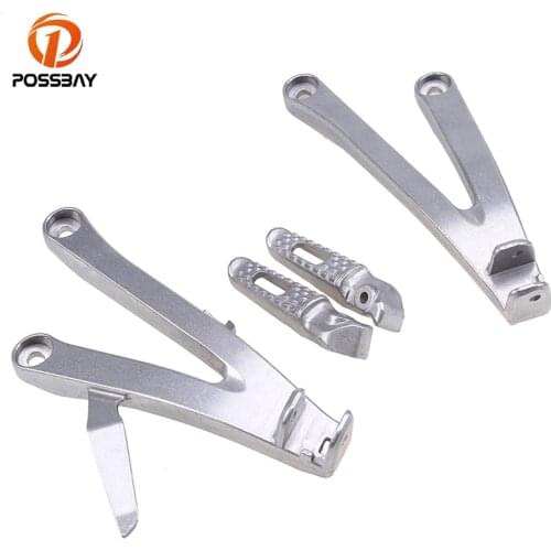 POSSBAY Motorcycle Passengers Rear Footrest Scooter Bracket Sets For ATV Honda CBR600RR 2007 2008 2009 2010 2011 2012 2013 2014