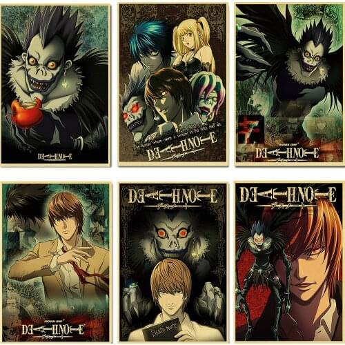 Classic Japanese Anime DEATH NOTE Retro Posters Art Movie Painting Kraft Paper Prints Home/ Room/Bar Decor Wall Stickers