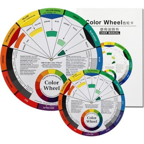 Professional Tattoo Nail Spectra Card Color Card Two-sided Standard Pigment Mixing Rotating Wheel Paper Card