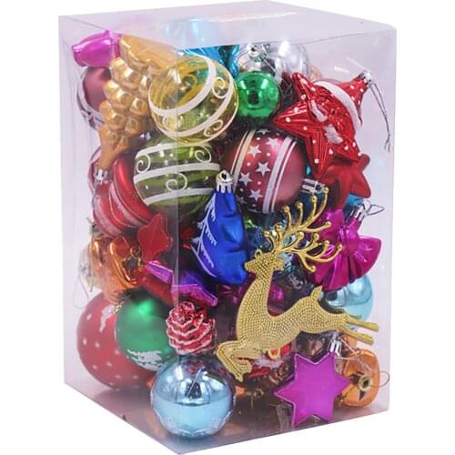 Christmas Ball Ornaments Glittering Shatterproof Coloured Drawing Xmas Tree Plastic Hanging Balls Decor for Wedding Hoilday