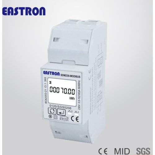 SDM230 Modbus 110V non MID 0,25~5(100)A 110V, single phase KWH Watt hour power energy meter,with Modbus RTU