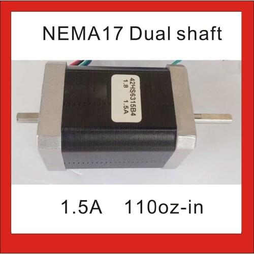 NEMA 17 Dual Shaft Stepper 110 oz-in Body Length 63mm CE Rohs NEMA17 Motor CNC 3D Printer Motor