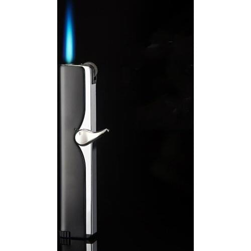 Grinding Wheel Straight into Lighter Portable Winproof Matel Inflatable Blue Fmale Lighter cigar Accessories Gadget for Men