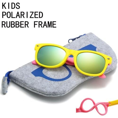 With Bag Rubber Polaroid Baby Girl Kids Sunglasses Children Heart TR90 Black Pink Heart Sun Glasses for Kids Polarized Flexible