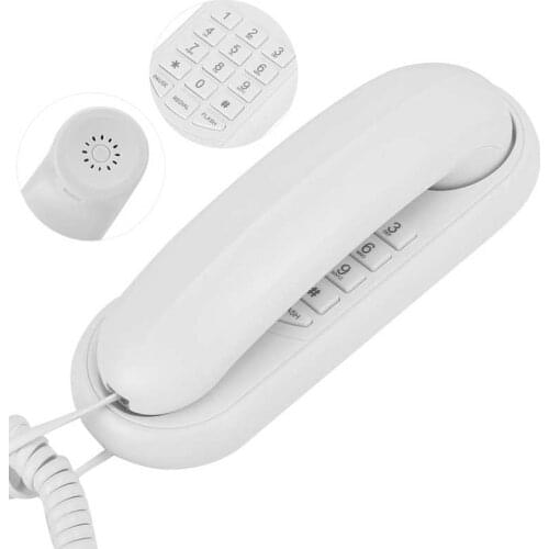 Fixed Landline Telephone Corded Desktop Wall-mounted Telephone Mini Extension Home Phone for Family Hotel Office Use
