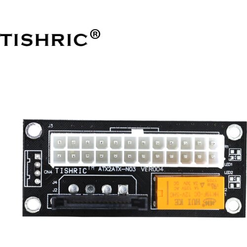 TISHRIC 24Pin to SATA/4Pin Molex Synchronous Connector Dual PSU Power Supply Sync Adapter ATX Add2psu Riser for Mining