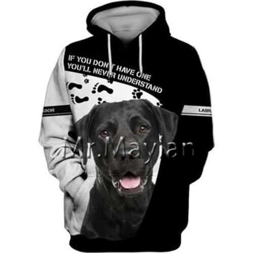 Unisex 3D Graphic Hoodies Sweatshirts Animals Dog Labrador Retriever Hoodie Men/Women Casual Streetwear Sweatshirt Pullover A212