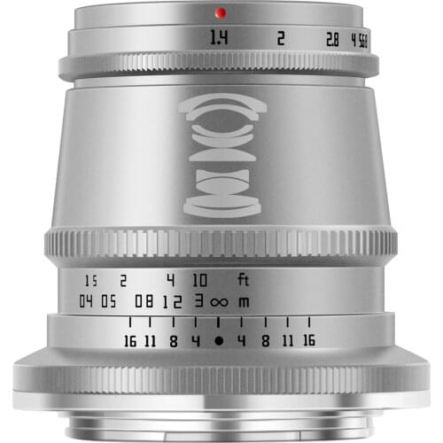 TTArtisan 17mm F1.4 APS-C Manual Focus Camera Lens for Nikon Zmount Silver Zfc Z50