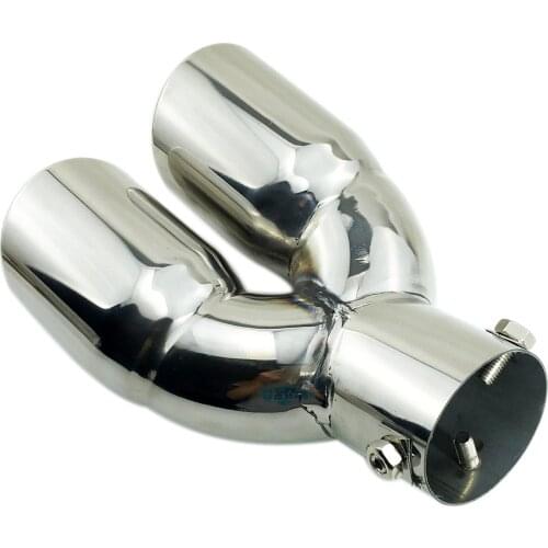 Universal Accessories Car Dual Outlet Rear Tail End Pipe Exhaust Muffler Pipe Tailpipe Tip Silencer