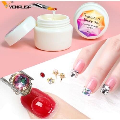VENALISA Diamond Sticky Gel No-wipe UV LED Soak Off Nail Glue Easily Paste Nail Jewelry For Nail Art Design UV Gel Polish
