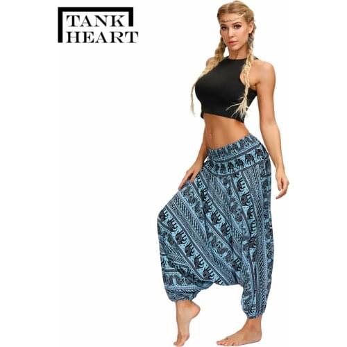 Printed High Waist Women Yoga pants Blend Bohemia Colorvalue Multicolor Print Long Yoga Pants Indian Loose Comfy Harem Trousers