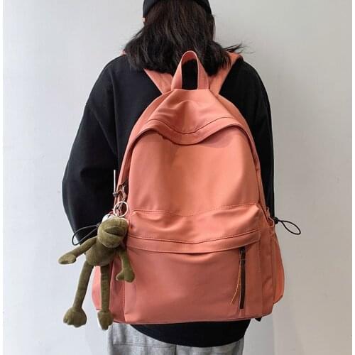 Womens Backpack Waterproof Nylon Pure Color College Style Backpack Female Large Capacity Backpack 2021 Student Cute Bag