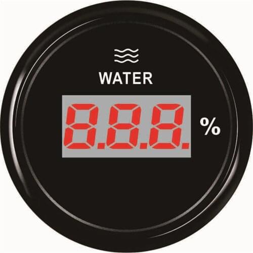 1pc Auto 52mm Digital Water Level Gauges 0-100% Show Truck Water Level Meters 0-190ohm or 240-33ohm Input Signal Red Backlight