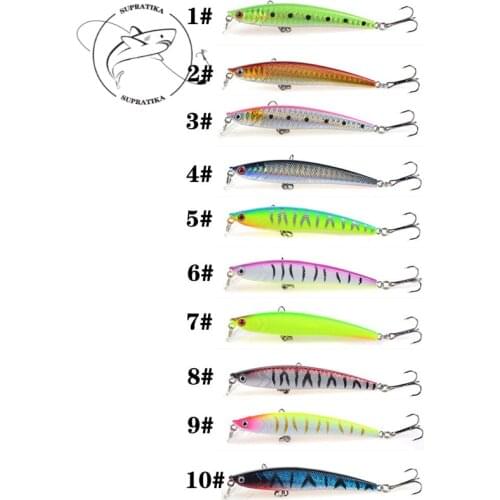 10Pcs/set Depth Dive 0.5-2.5M 8g/9cm Bionic Bait Artificial Hard Bait 3D Eye Stream Swim bait Lake Sea Fishing Lure Outdoor