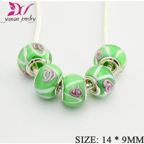 10pcs/lot Wholesale Lampwork Glass Charms Beads European Jewelry Loose Beads Fashion Bracelet beads for jewelry making TK061