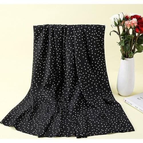 150cm Wide Black, White, Red, Pink, Blue, Green Soft Polka Dot Printed Satin Chiffon Fabric For Dress Shirt, By The Meter