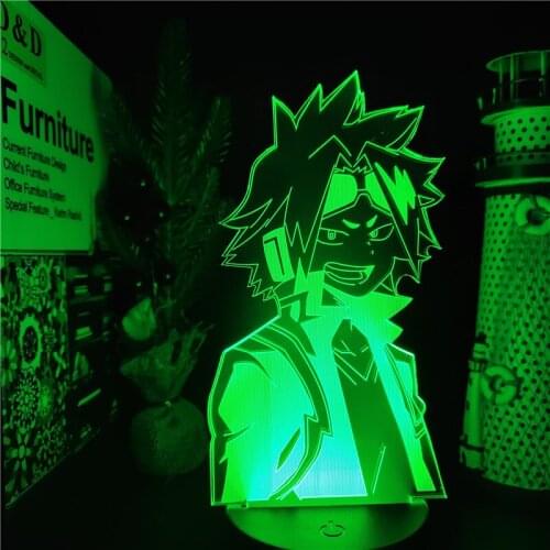 My Hero Academia 3D Night Lights DENKI KAMINARI LED Lamparas Boku No Hero Academia Anime Lamp Lampara De Noche Dormitorio Lights