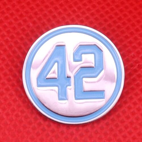 42 enamel pin blue number forty two brooch honoring baseballs barrier breaker badge tie collector pins gift
