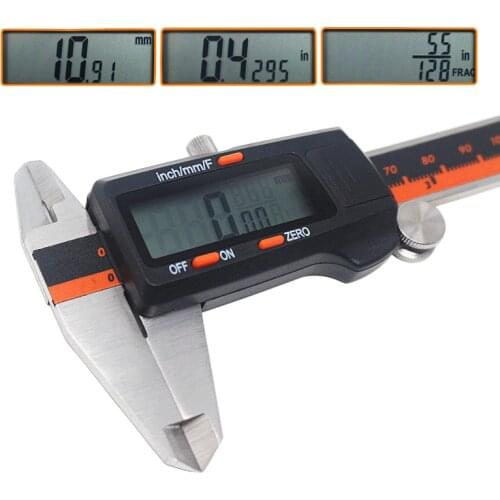 Digital Vernier Caliper 150mm 0.01mm Ruler Micrometer Guage LCD Display mm/inch Fraction Shiftable Electronic