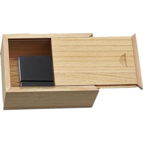 Simple Pull-out Wooden Box Small Lady Jewelry Hairpin Make Up Box Rectangular Gift Wrapped Wooden Case Home Desktop Organizer