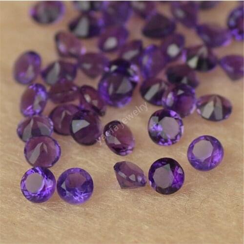 Sale 1mm-5mm Natural Amethyst Stone Loose Gemstone Round Shape Brilliant Cut Purple Gems Beads For Jewelry Accessories Making