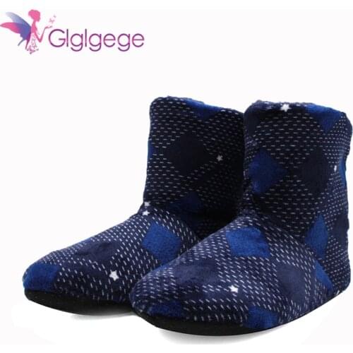 Glglgege Plaid Button Colors Cotton Home Slippers of Soft Warm Plush Slippers Indoor Women And Men Slippers Shoes Large Size 44